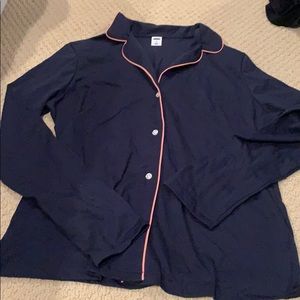 Navy blue and pink pajama shirt - Women’s